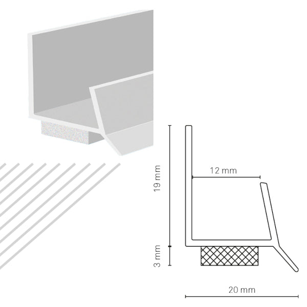 PROFILO DI RACCORDO INFISSO-CARTONGES. MT.2.5 PZ.1
