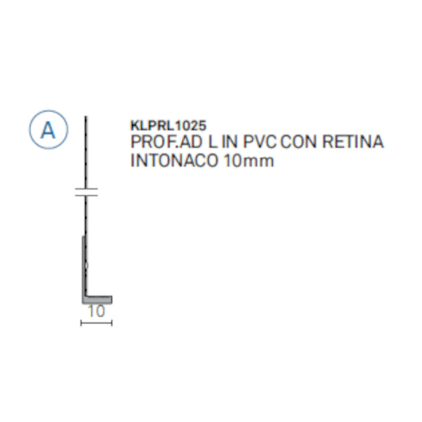 PROF L PVC E RETINA - INTONACO 10 MM MT.2,5