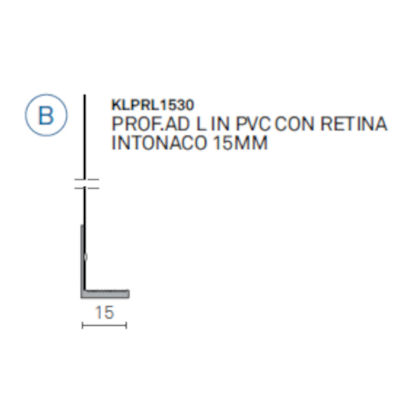 PROF L PVC E RETINA - INTONACO 15 MM MT.3